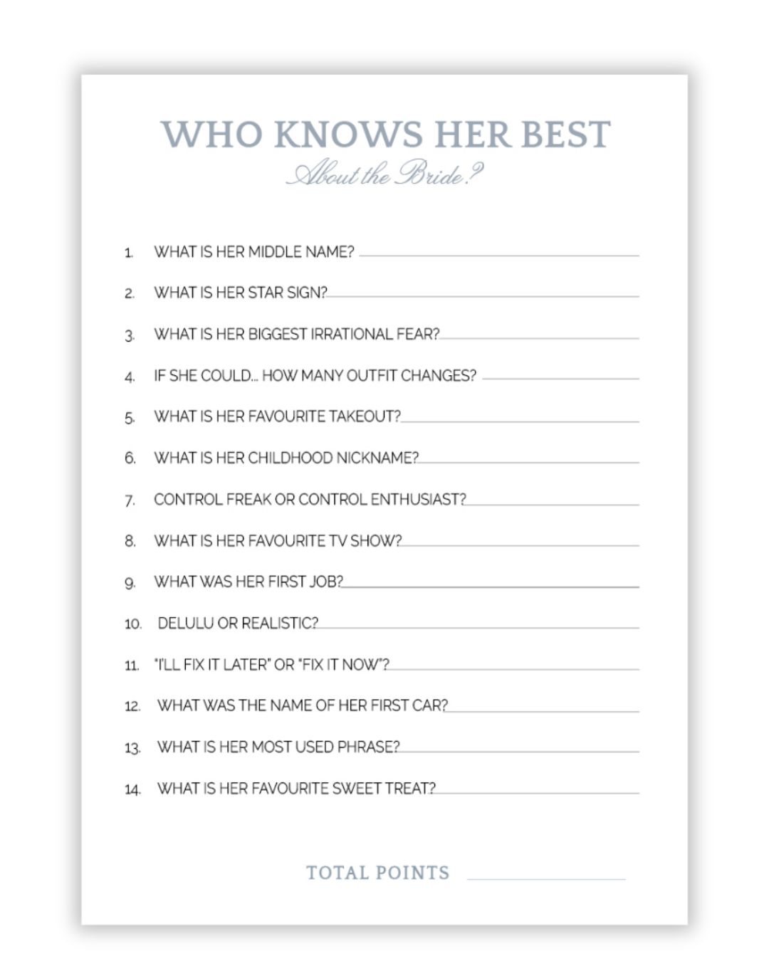 Who Knows Her Best game page