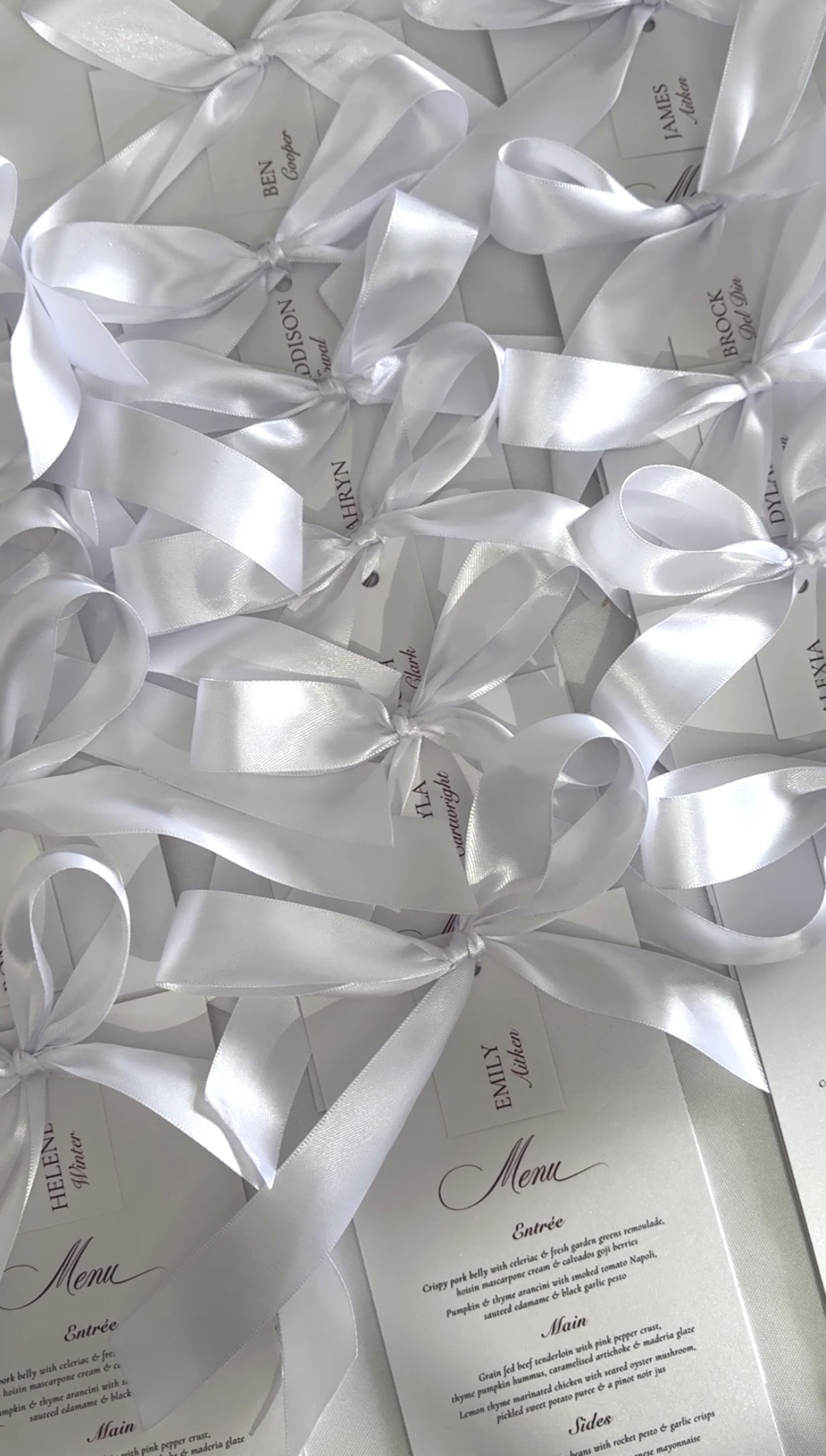 Chiara & Robert menus and place cards